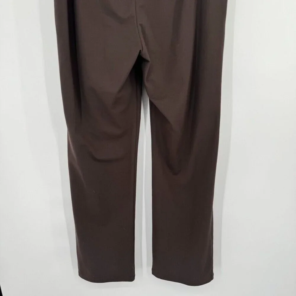 Eileen Fisher womens Brown Ponte Knit Elastic Waist Pull On Pants Size large